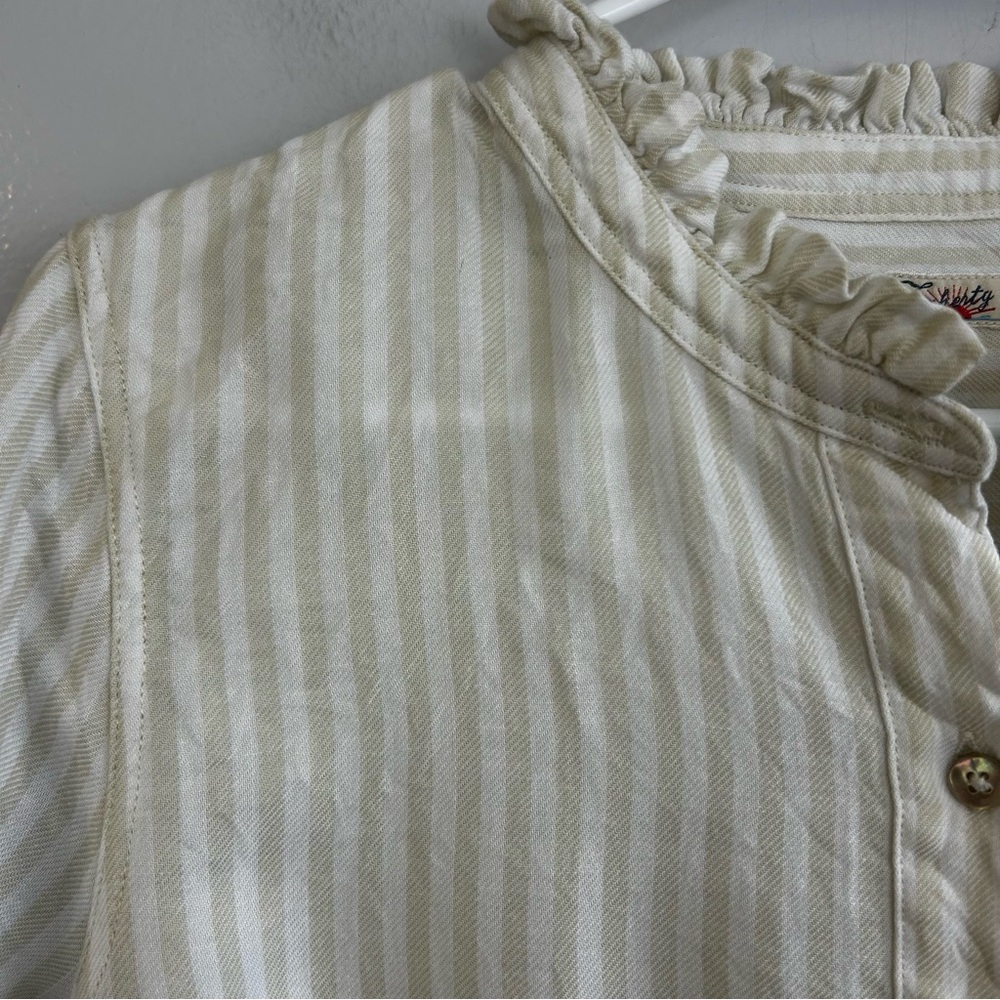 Faherty Nantucket Ruffle Button Down Linen Blend … - image 5